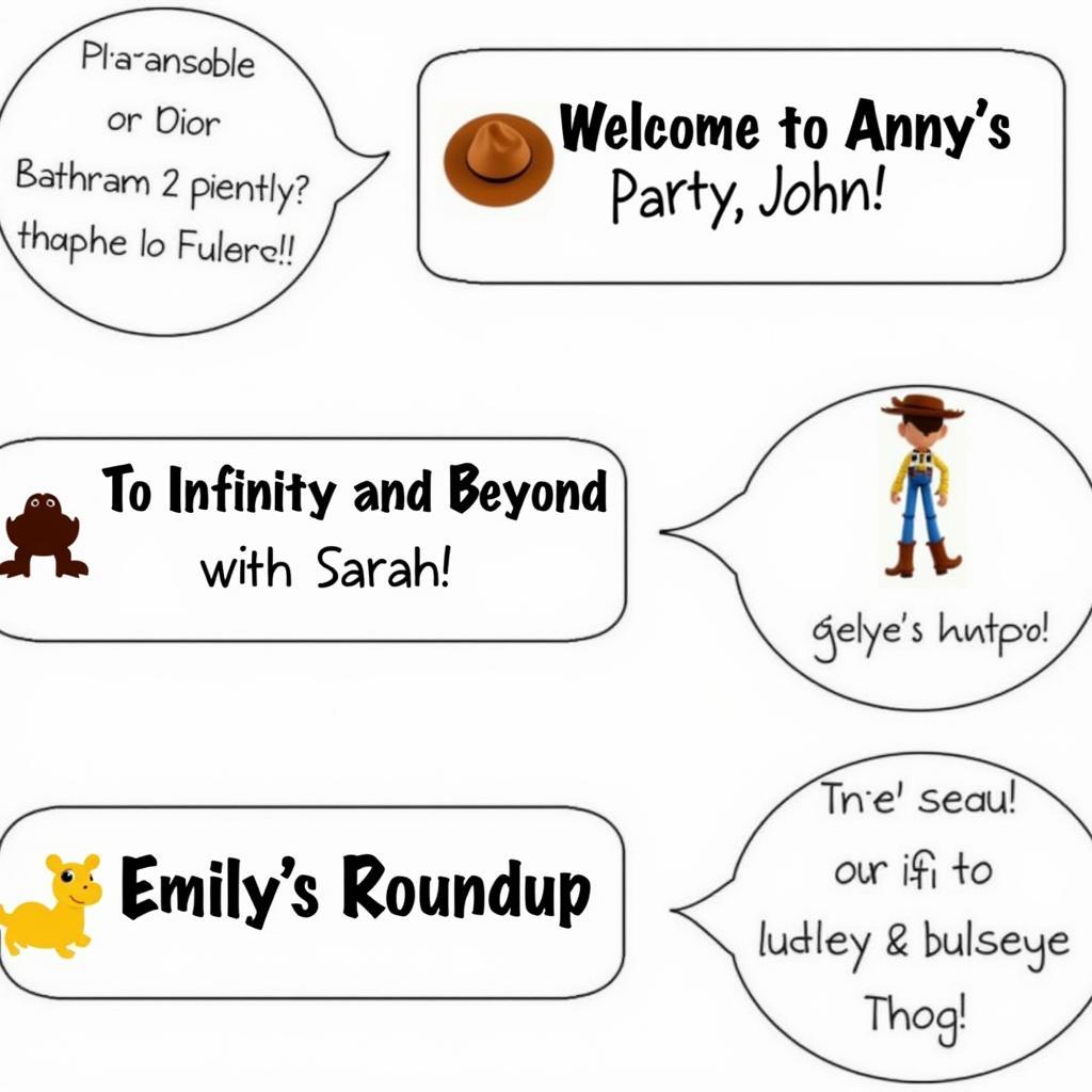 Examples of Personalized Toy Story Name Tags