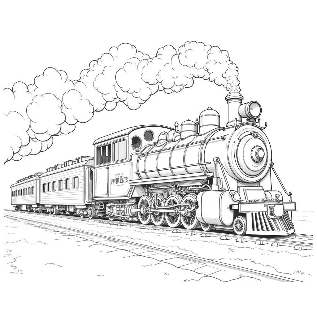 Polar Express Train Coloring Page