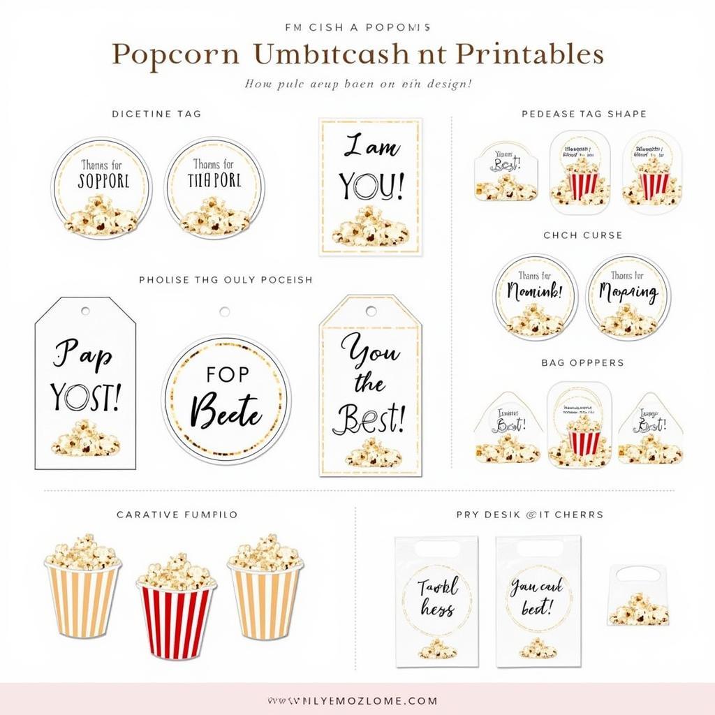 Various Popcorn Appreciation Printable Designs