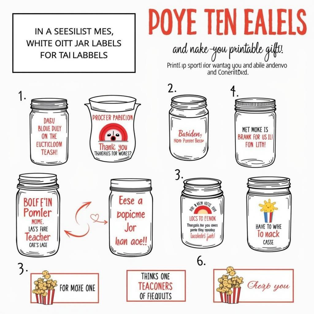 Printable Jar Labels for Teacher Appreciation Popcorn Gifts