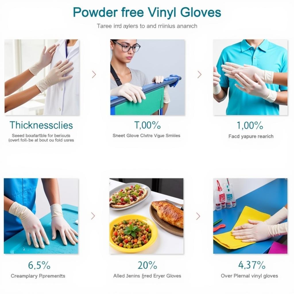 Variety of Powder Free Vinyl Gloves