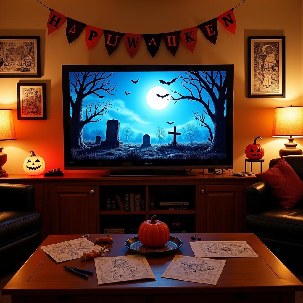 Combining Printable Halloween Decor and TV Art