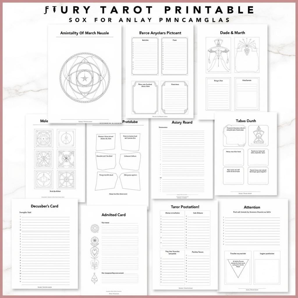 Printable Mini Tarot Journal Templates