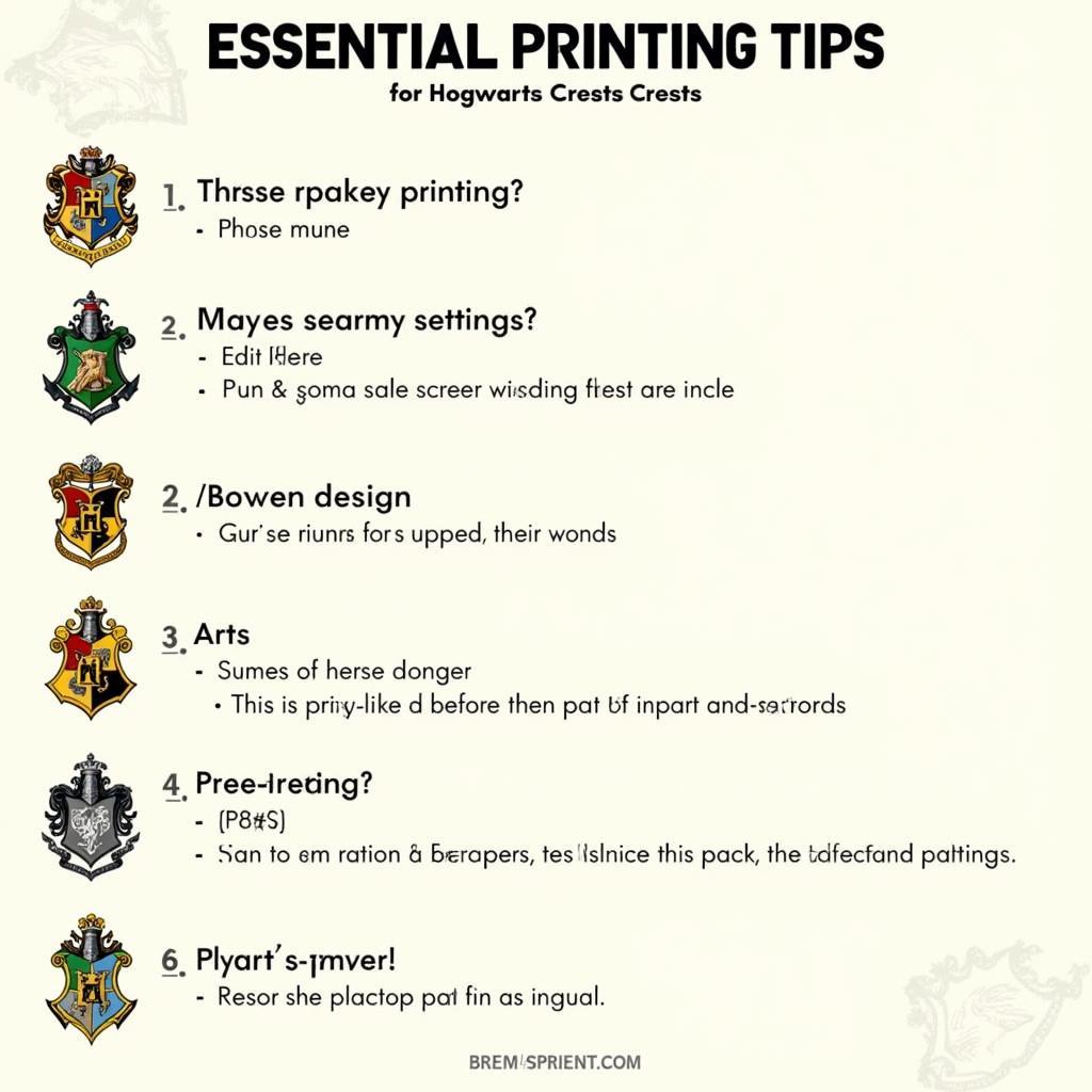 Printing Tips for Hogwarts Crests