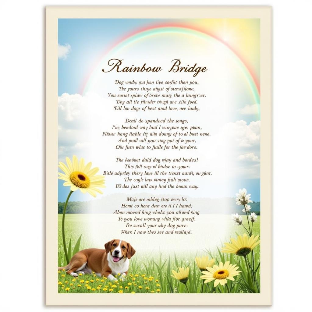 Free Printable Rainbow Bridge Dog Poem