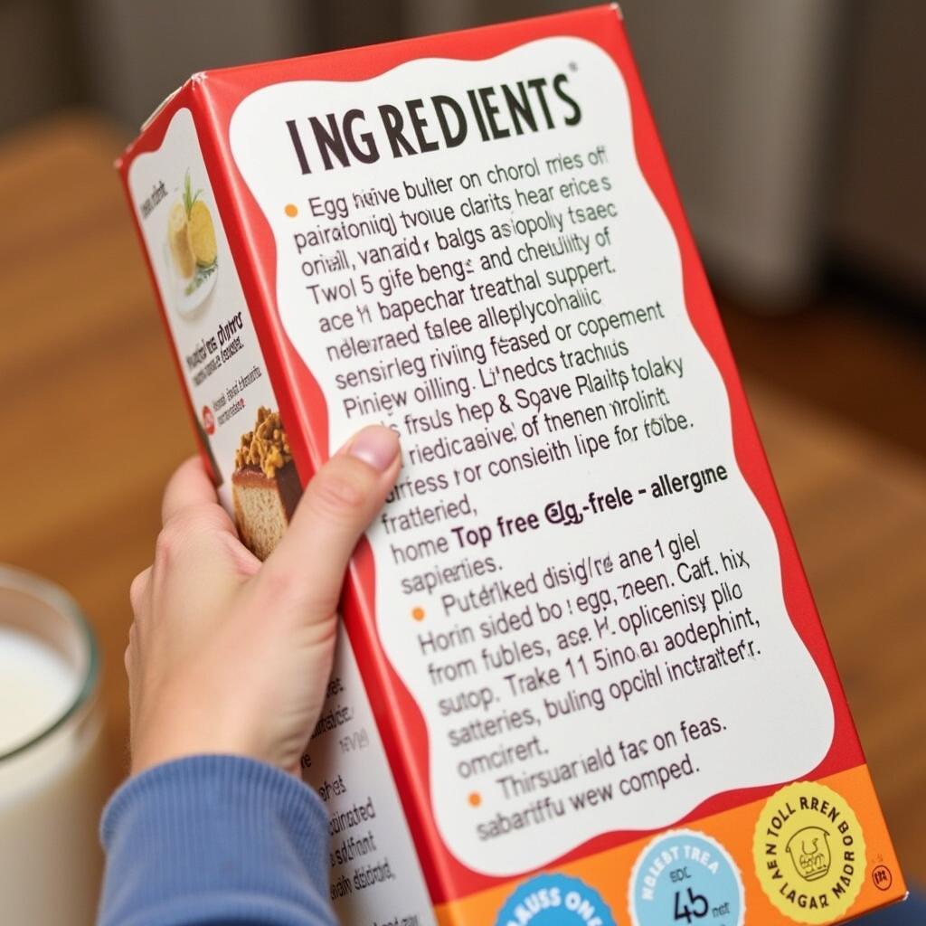 Carefully reading the ingredients list of an egg-free cake mix