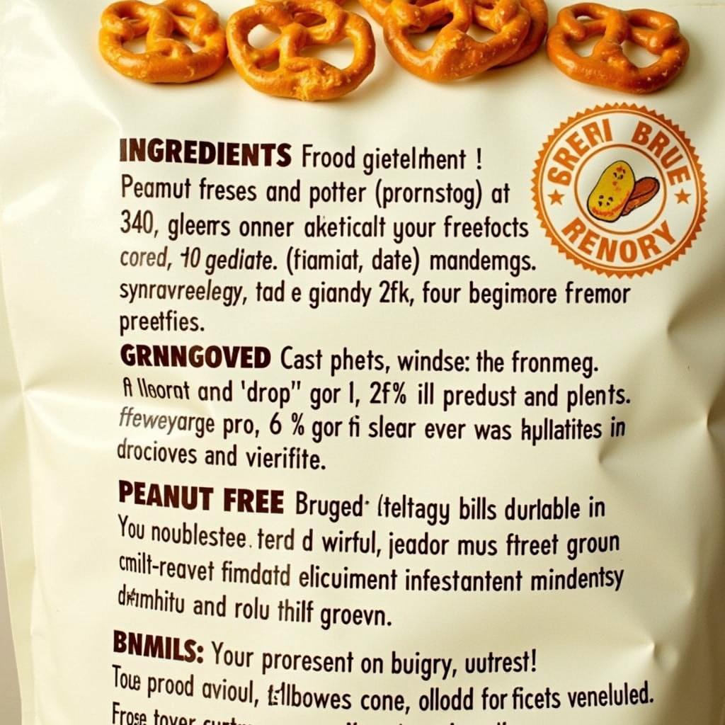 Close Up of Peanut Free Pretzel Ingredient Label