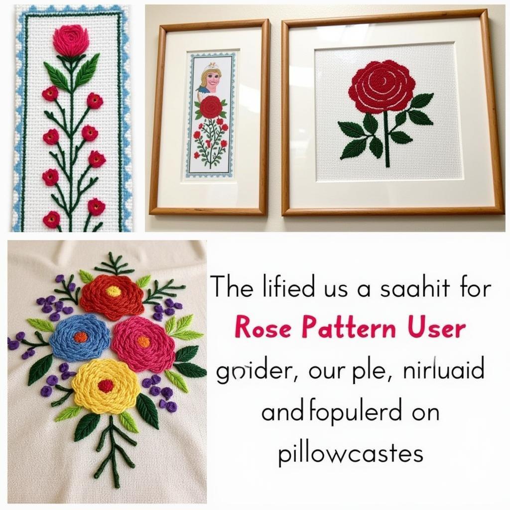 Variations of Rose Cross Stitch Designs