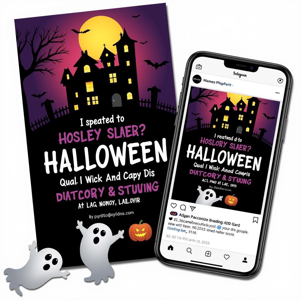 Scary Halloween SVG Invitations and Social Media Graphics