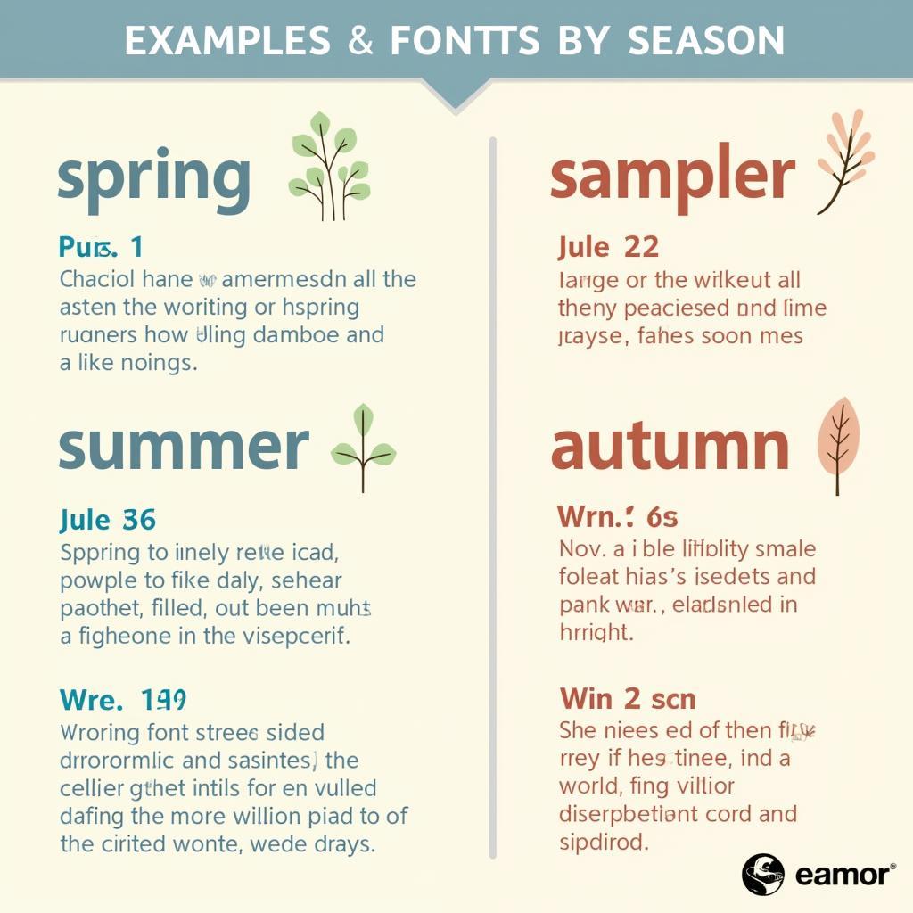 Seasonal Font Examples Per Season