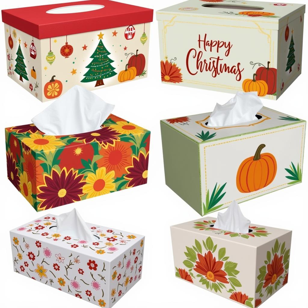 Seasonal Plastic Canvas Tissue Box Covers