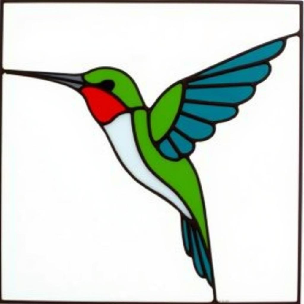 Simple Hummingbird Stained Glass Pattern for Beginners