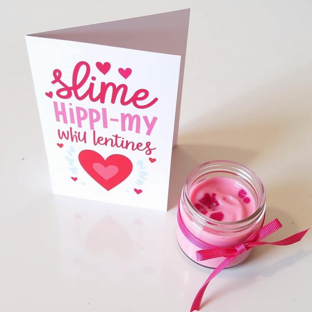 Slime Valentine Card with Slime Gift