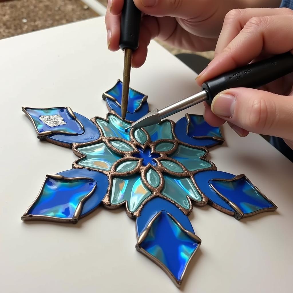 Soldering a Stained Glass Snowflake