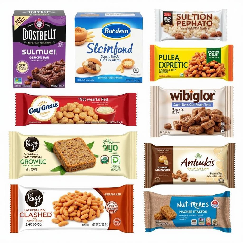 Various soy and nut free protein bars on display