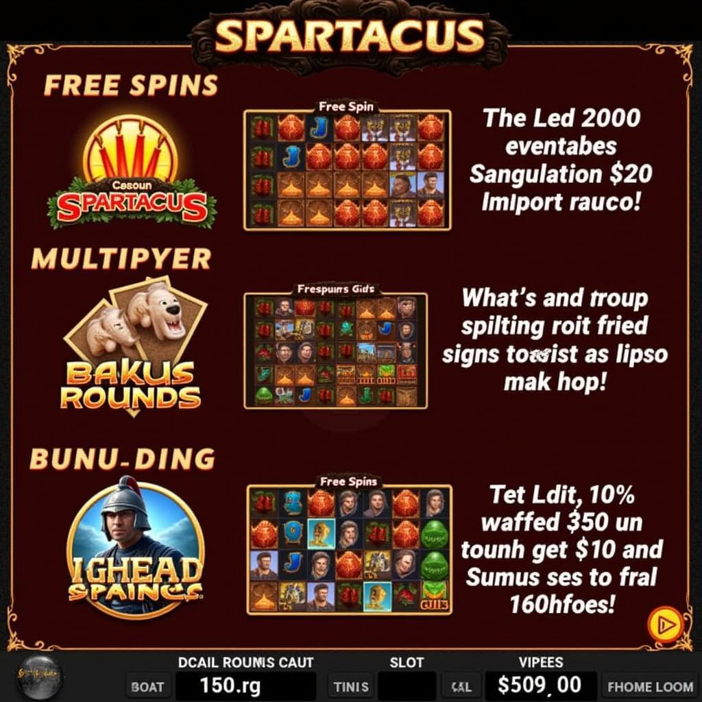 Spartacus Slots Bonus Features