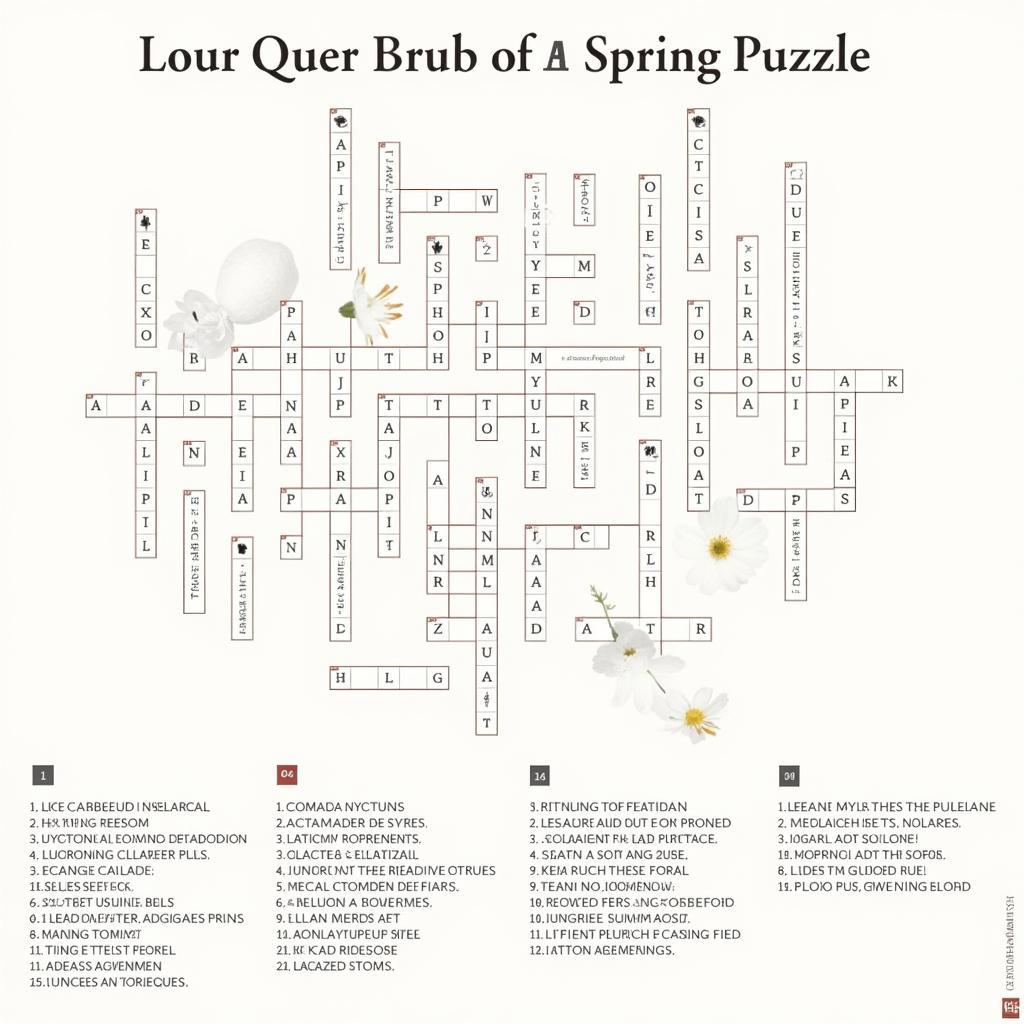 Free Printable Spring Crossword Puzzle for Adults