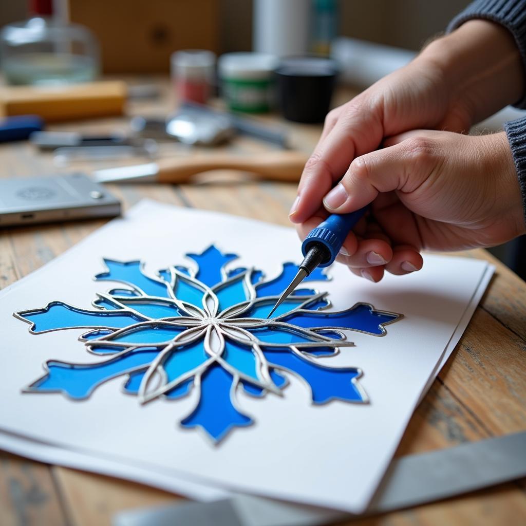 Cutting Stained Glass Snowflake Pattern