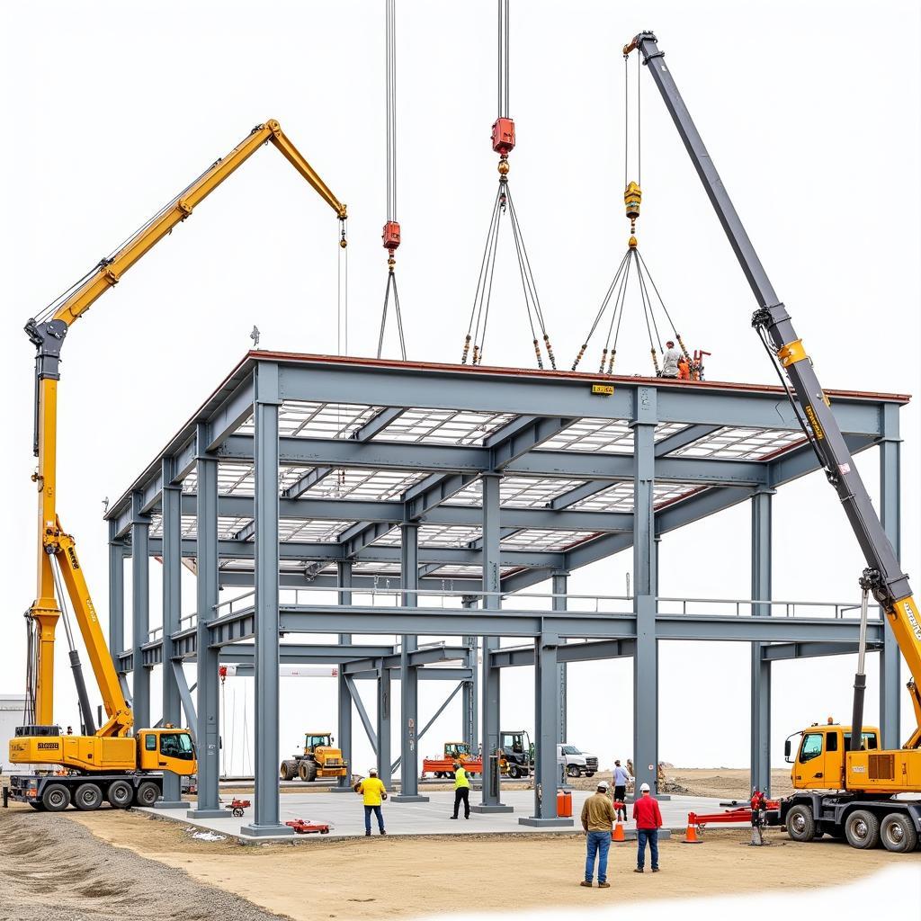 Steel Frame Free Span Construction Process