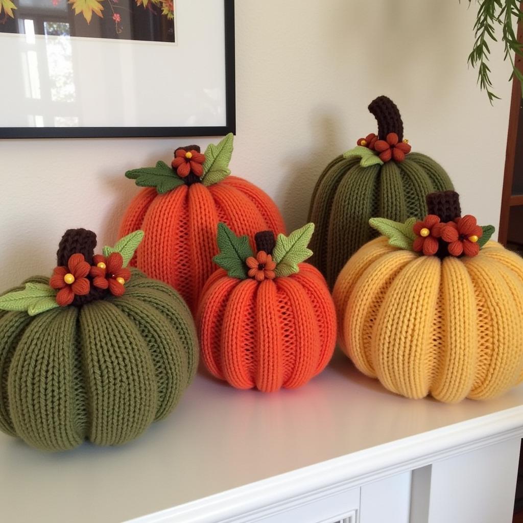 Stuffed Knitted Pumpkins