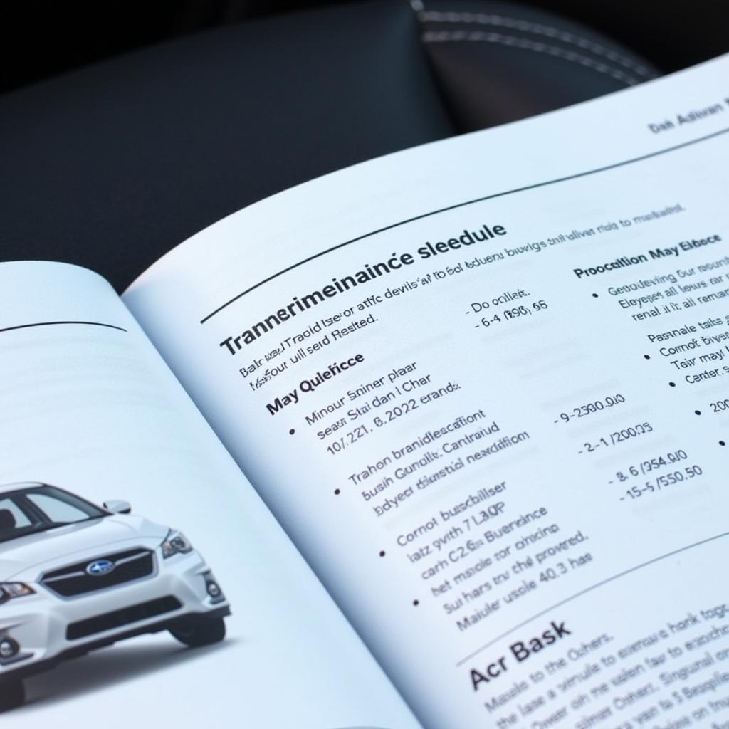 Subaru Owner Manual Maintenance Schedule