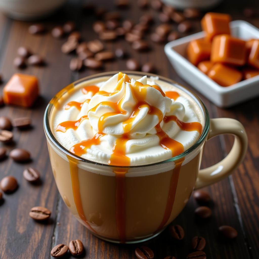 Sugar-Free Caramel Latte with Whipped Cream