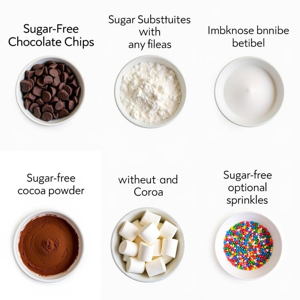 Sugar-free hot chocolate bomb ingredients laid out on a table