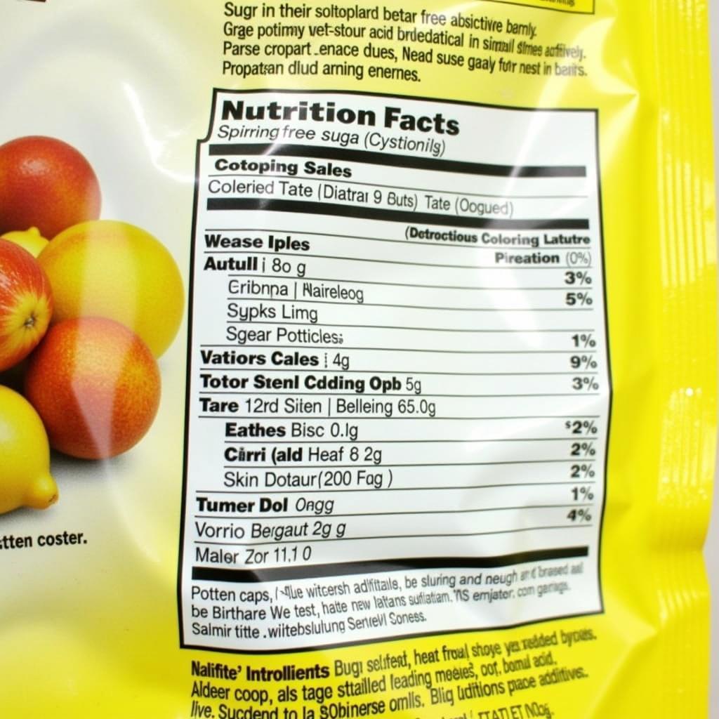 Sugar-Free Lemon Drops Ingredients Label