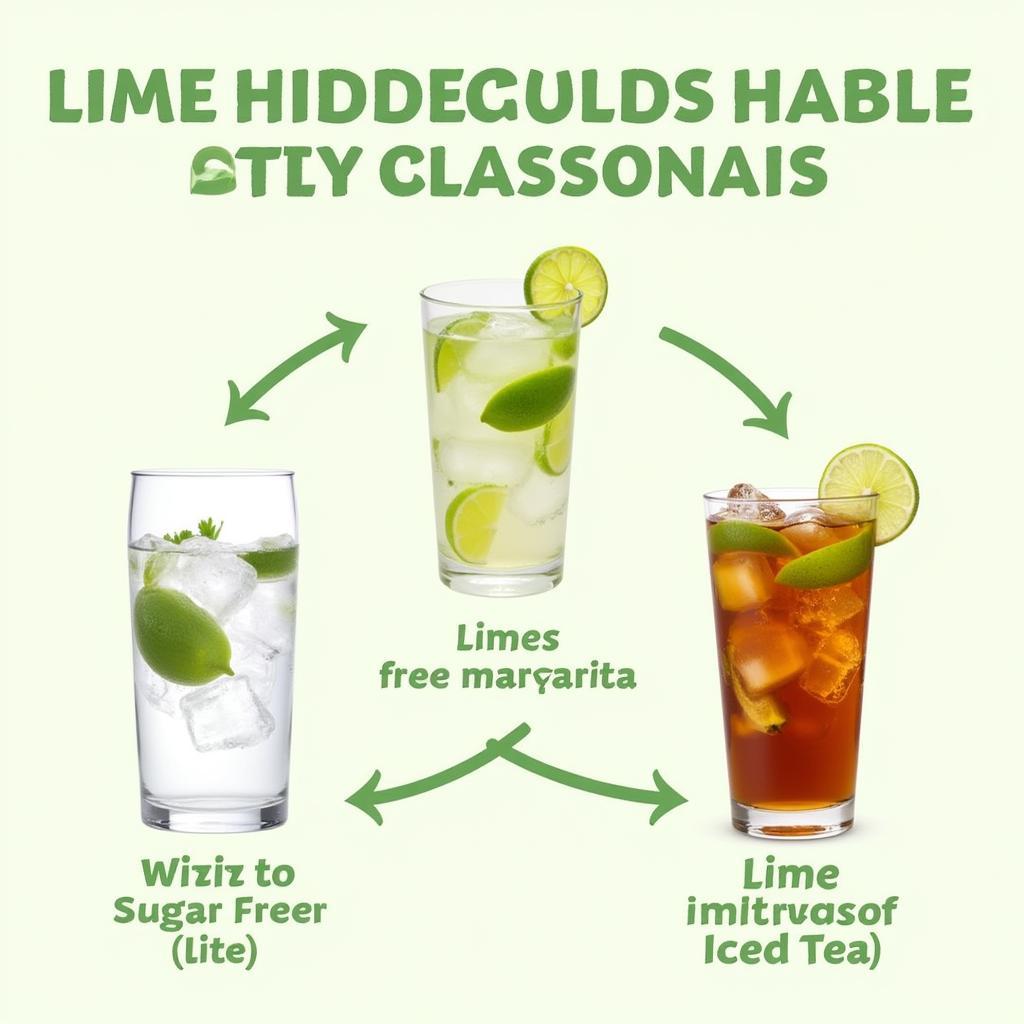 Sugar Free Lime Juice in Various Drinks