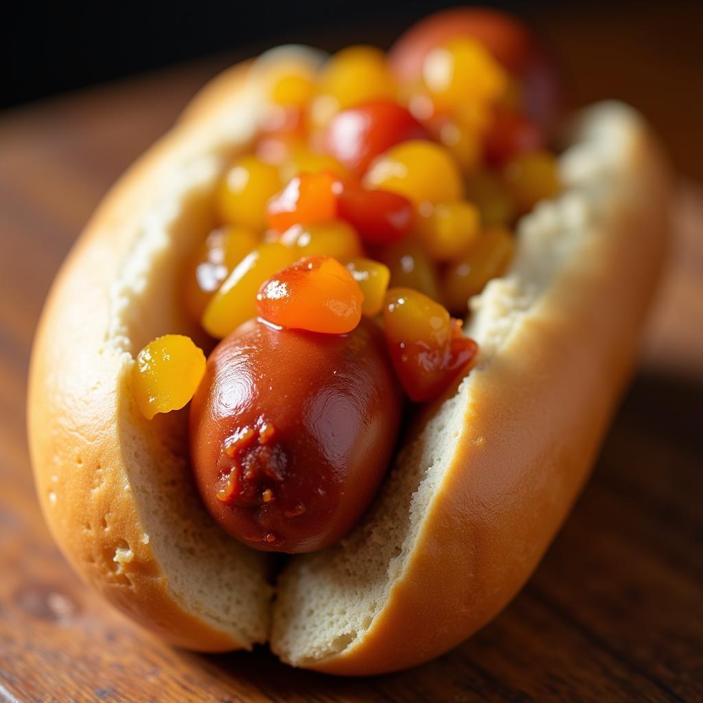 Sugar-Free Sweet Relish on a Hot Dog