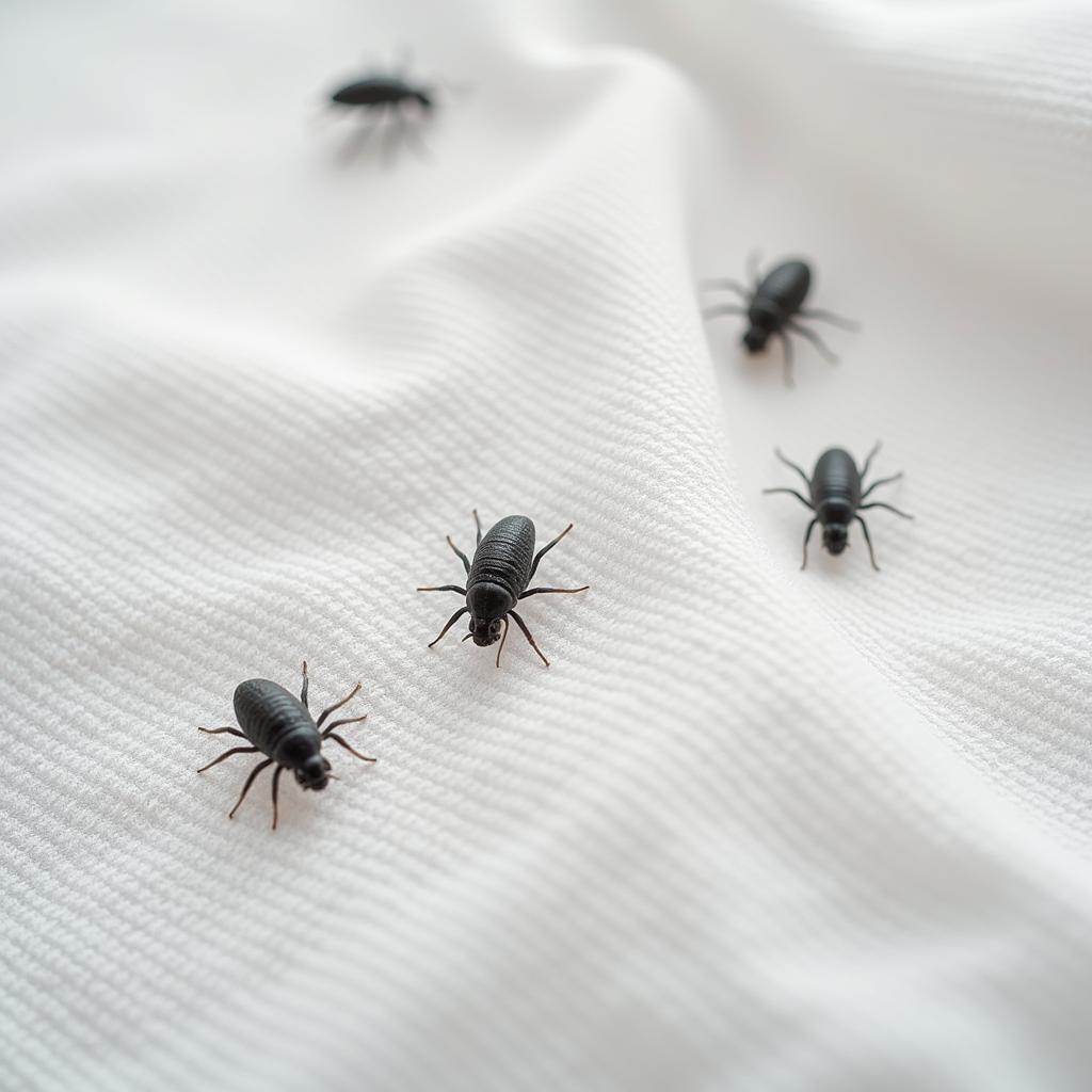 Microscopic view of tightly woven fabric preventing dust mites from passing through.