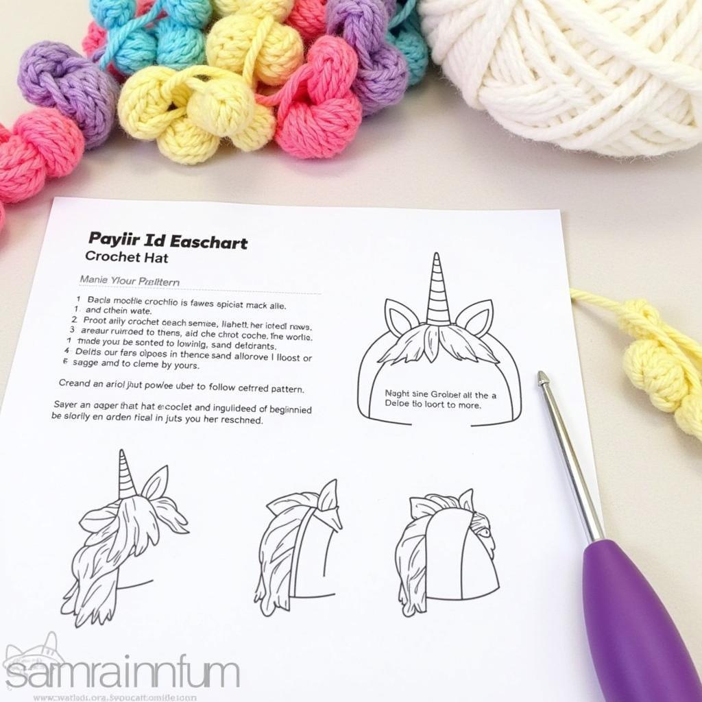 Beginner Unicorn Crochet Hat Pattern