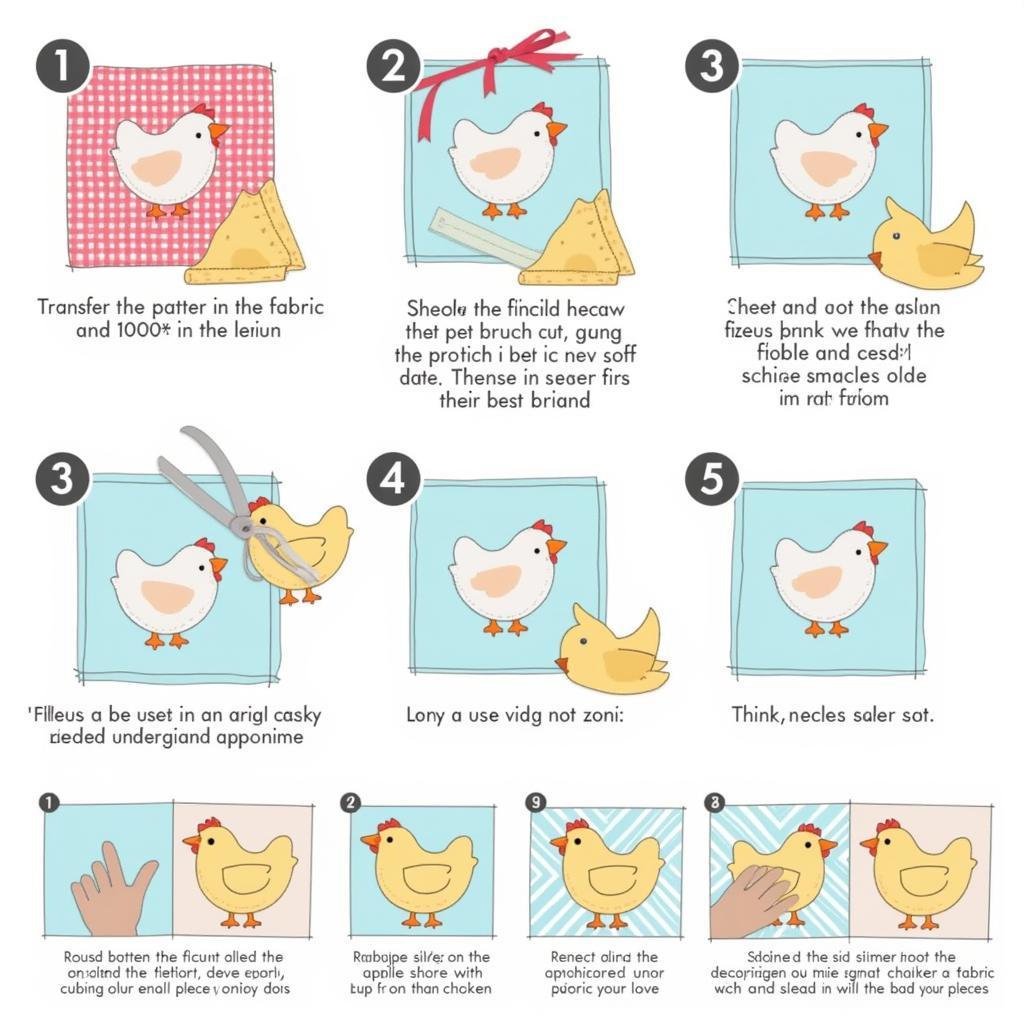 Step-by-step guide on how to use chicken applique patterns effectively.