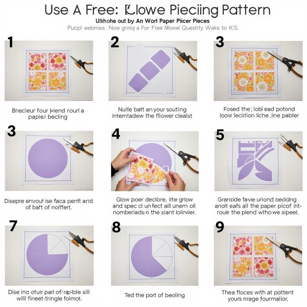 Step-by-step guide on using free flower paper piecing patterns