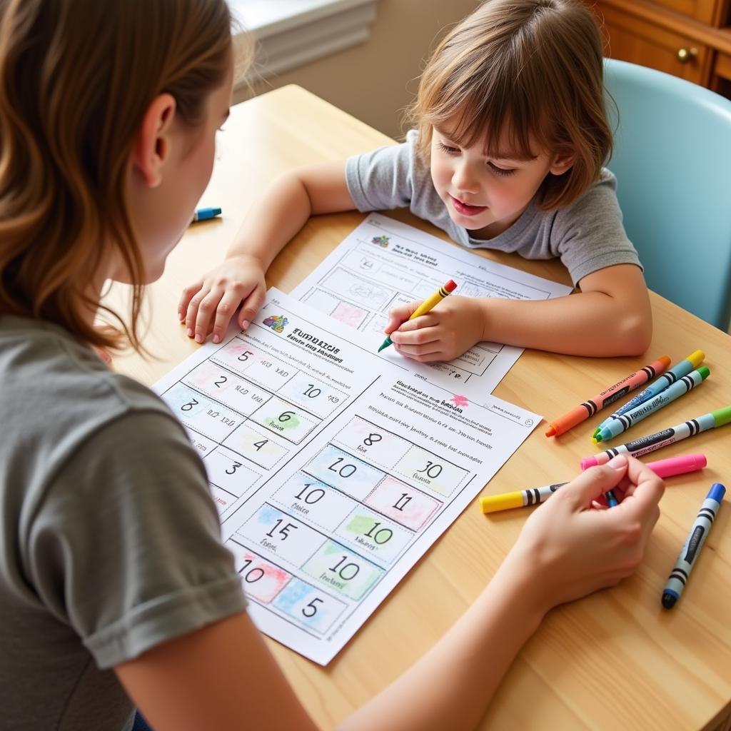 Using Free Math Coloring Sheets at Home