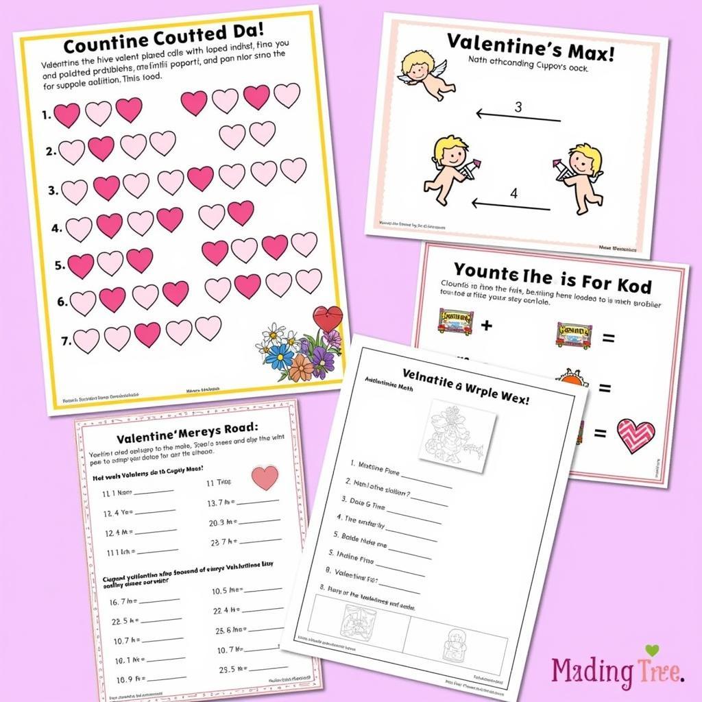 Valentine's Day Math Worksheets for Kids