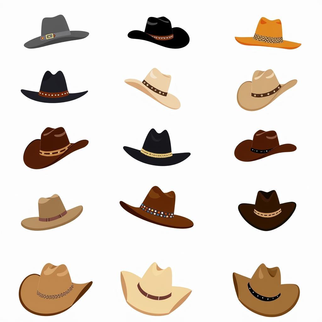 Variety of Cowgirl Hat SVG Styles