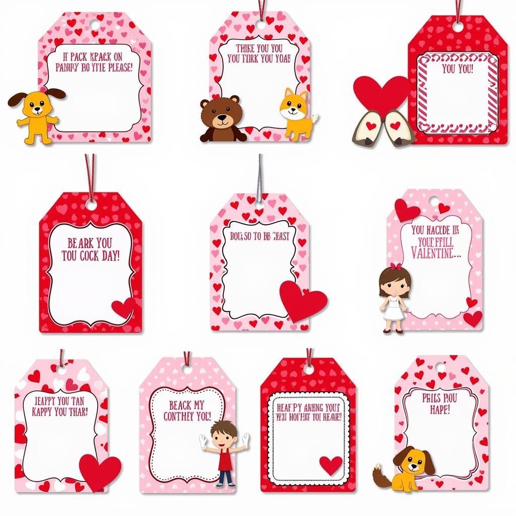 Variety of Free Printable Valentine Tag Designs for Kids