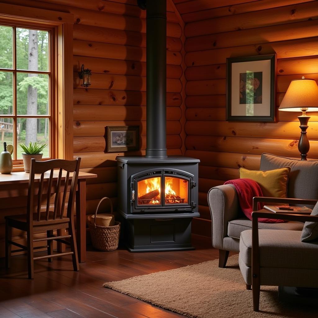 Vent free LP gas stove as the primary heat source in a cabin