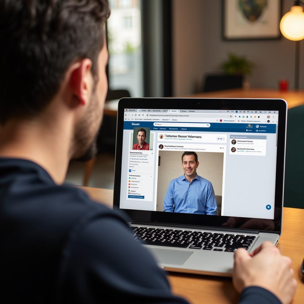 Veteran Updating LinkedIn Profile with New Headshot