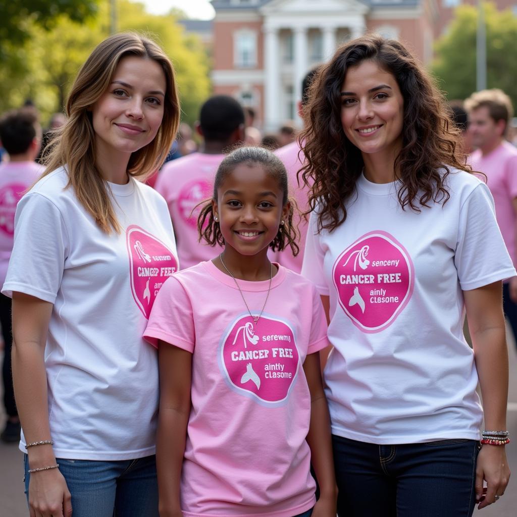 People Proudly Wearing Cancer Free Shirts