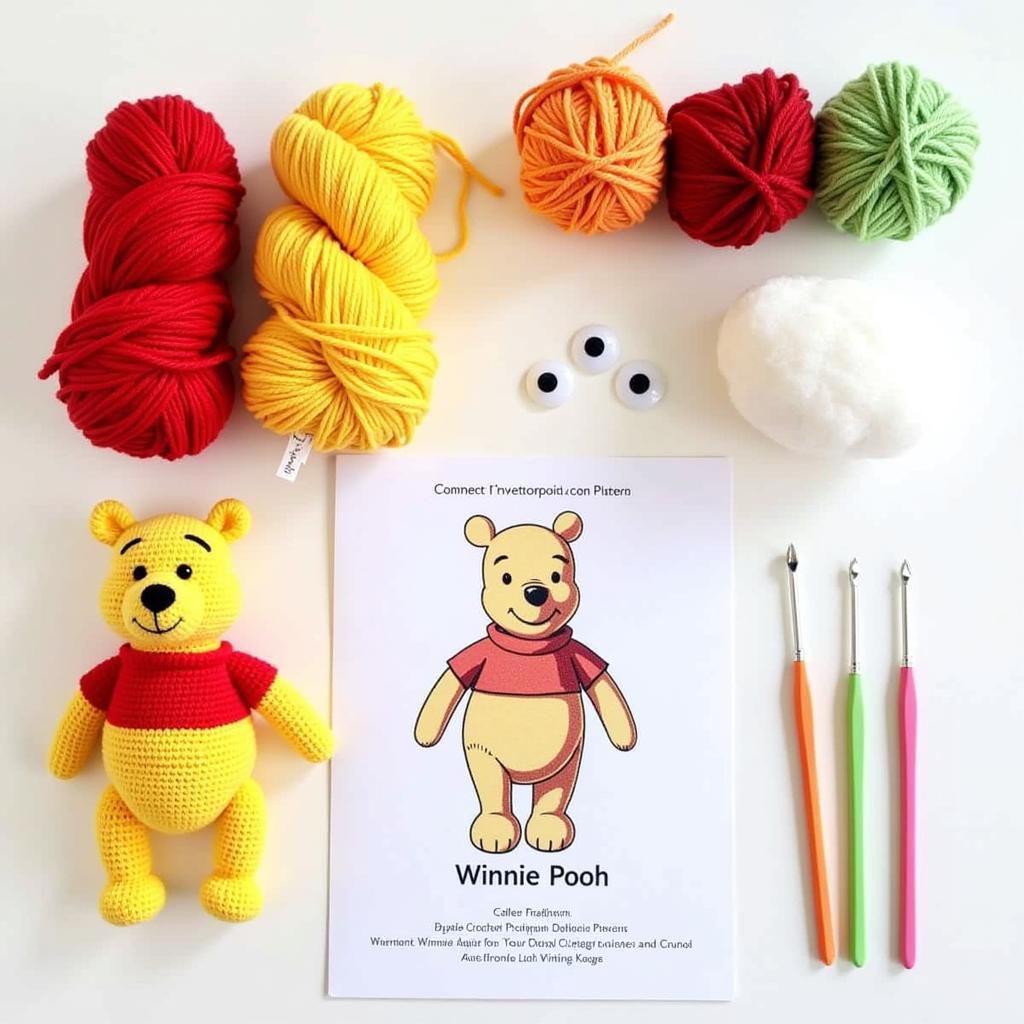 Winnie the Pooh Crochet Project Materials