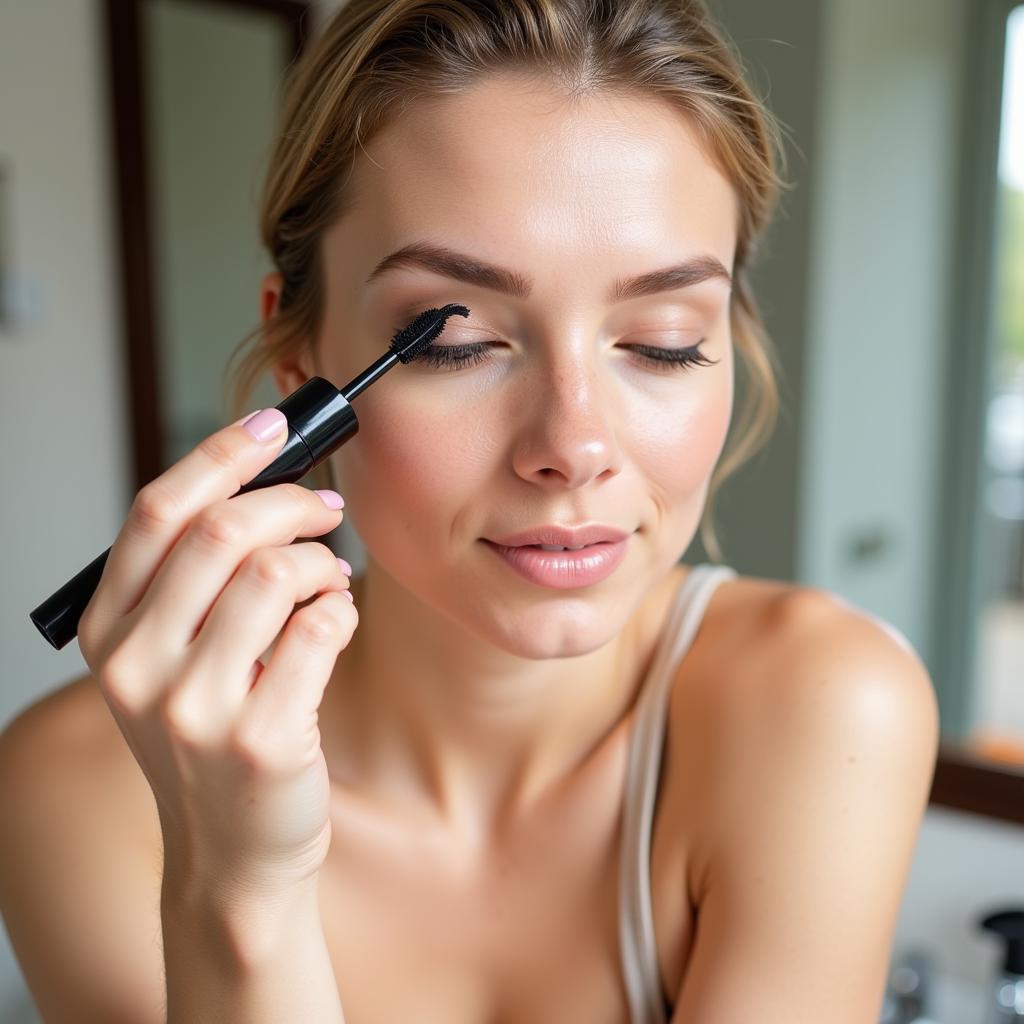 Woman Applying Plastic Free Mascara