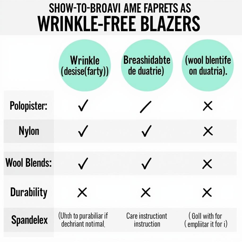 Wrinkle-Free Blazer Fabric Comparison Chart