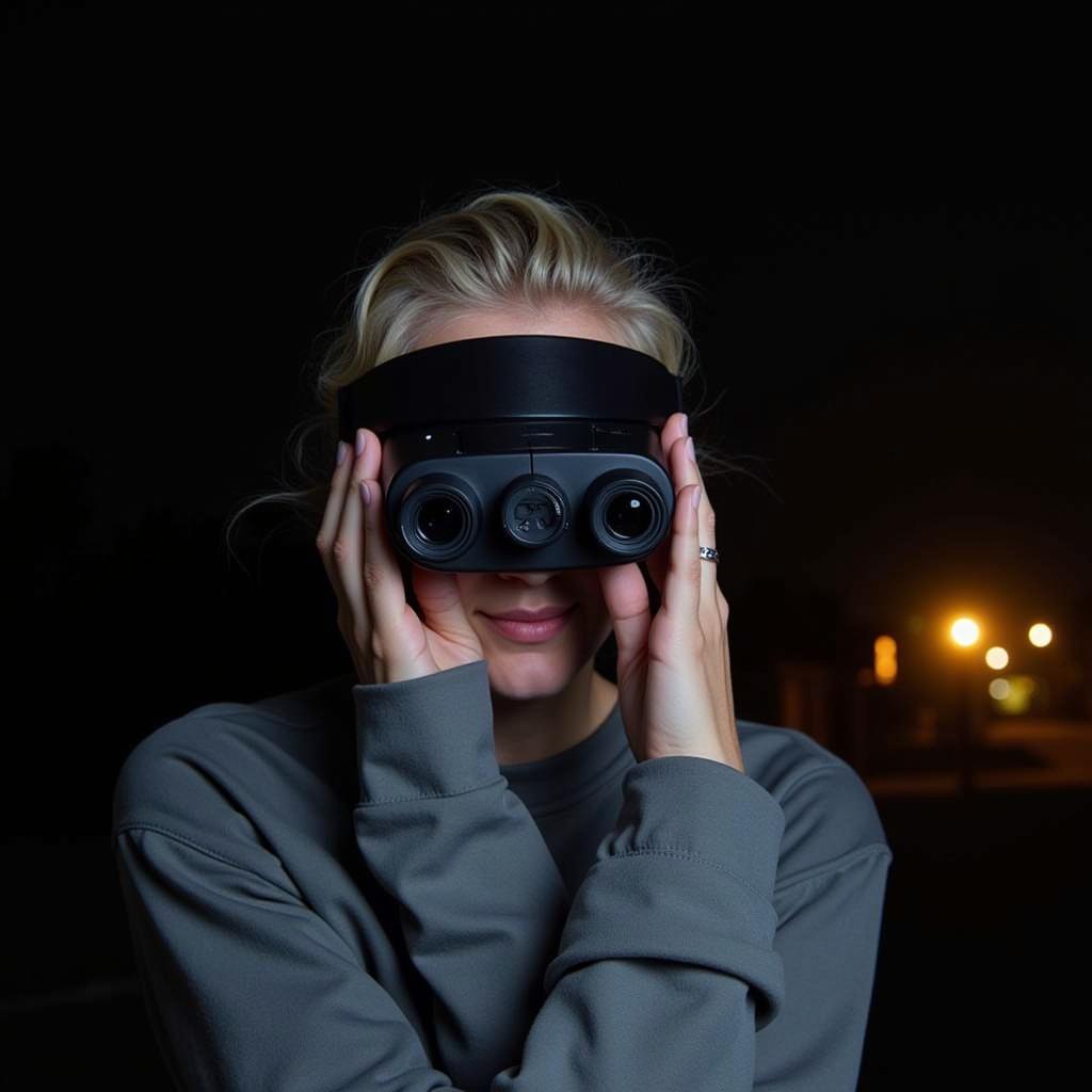 X-Vision Optics Hands-Free Deluxe Digital Night Vision Binoculars In Use