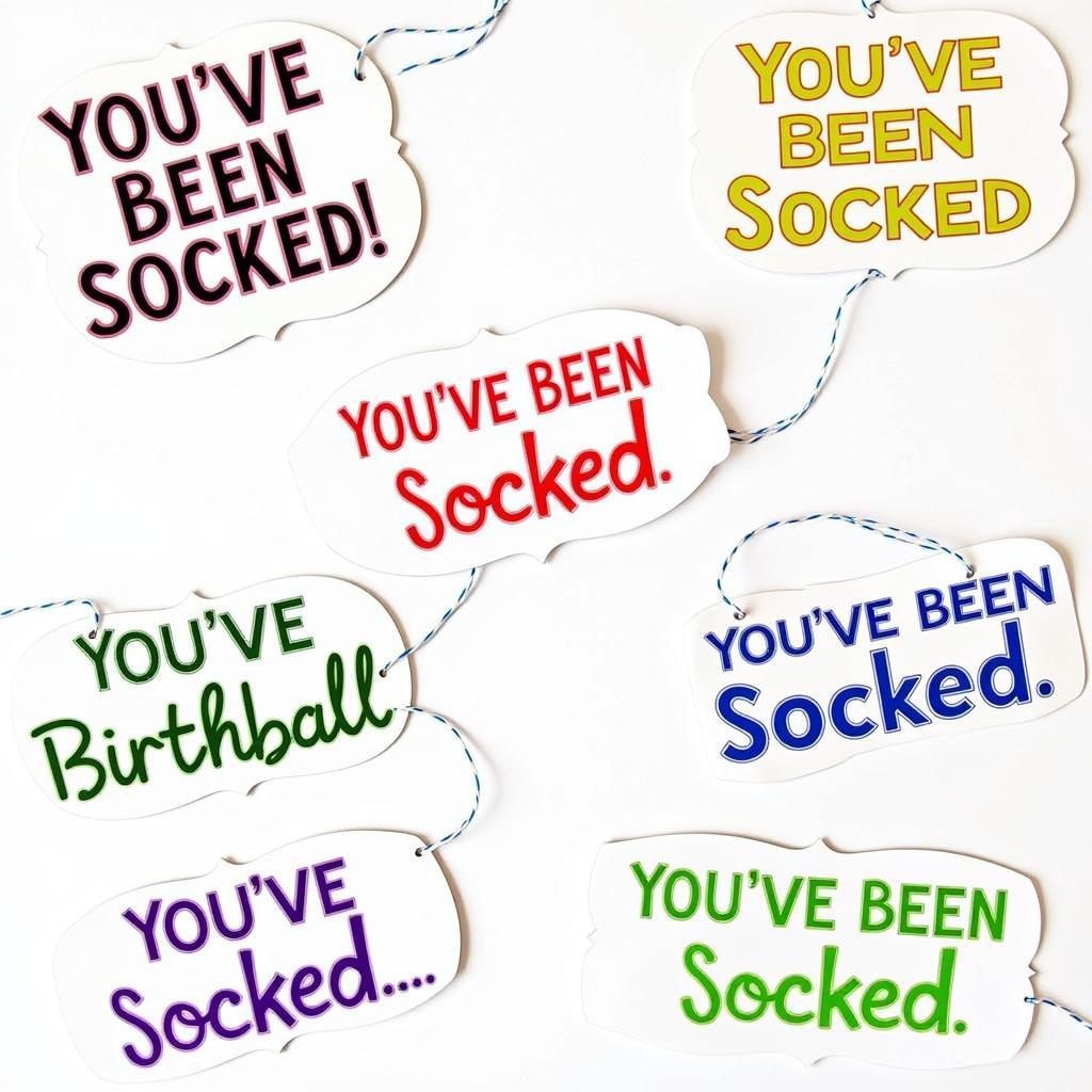 Colorful You've Been Socked Printable Tags