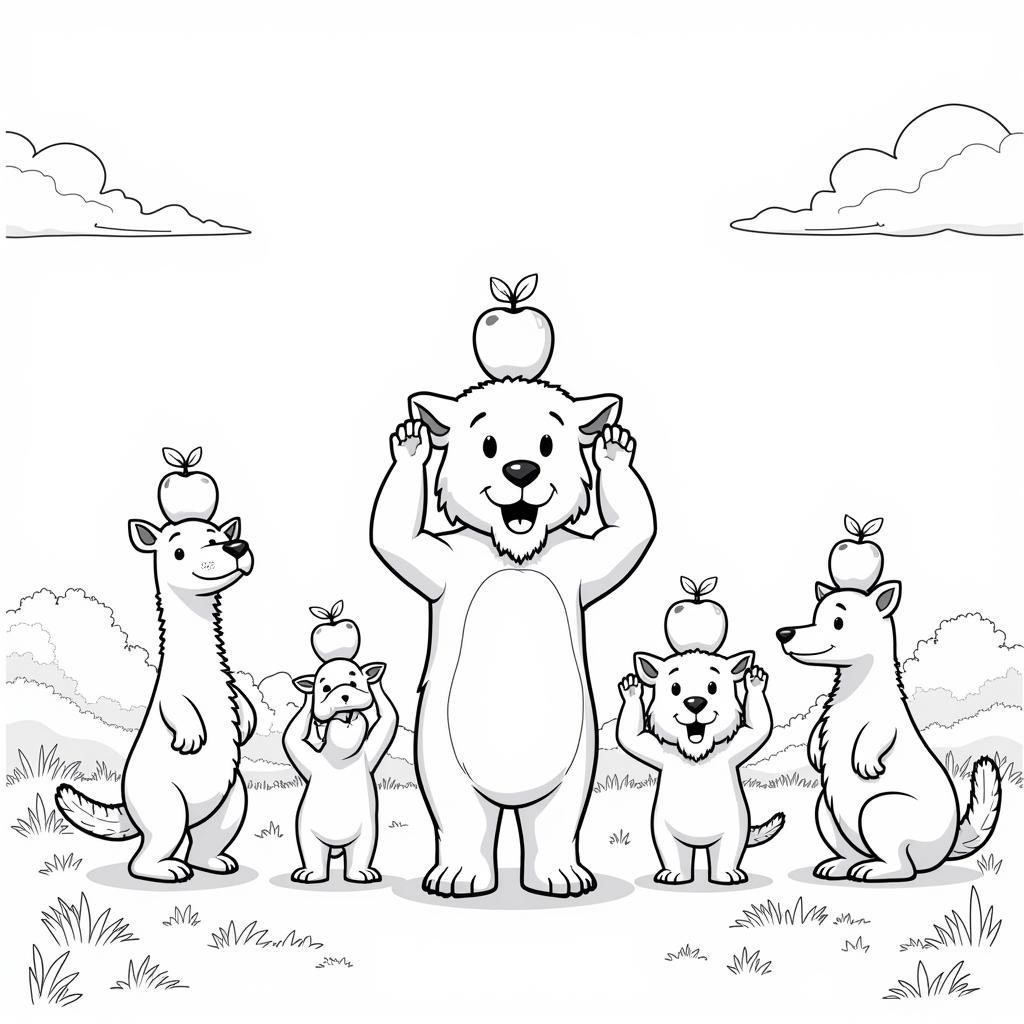 10 Apples Up On Top Coloring Page