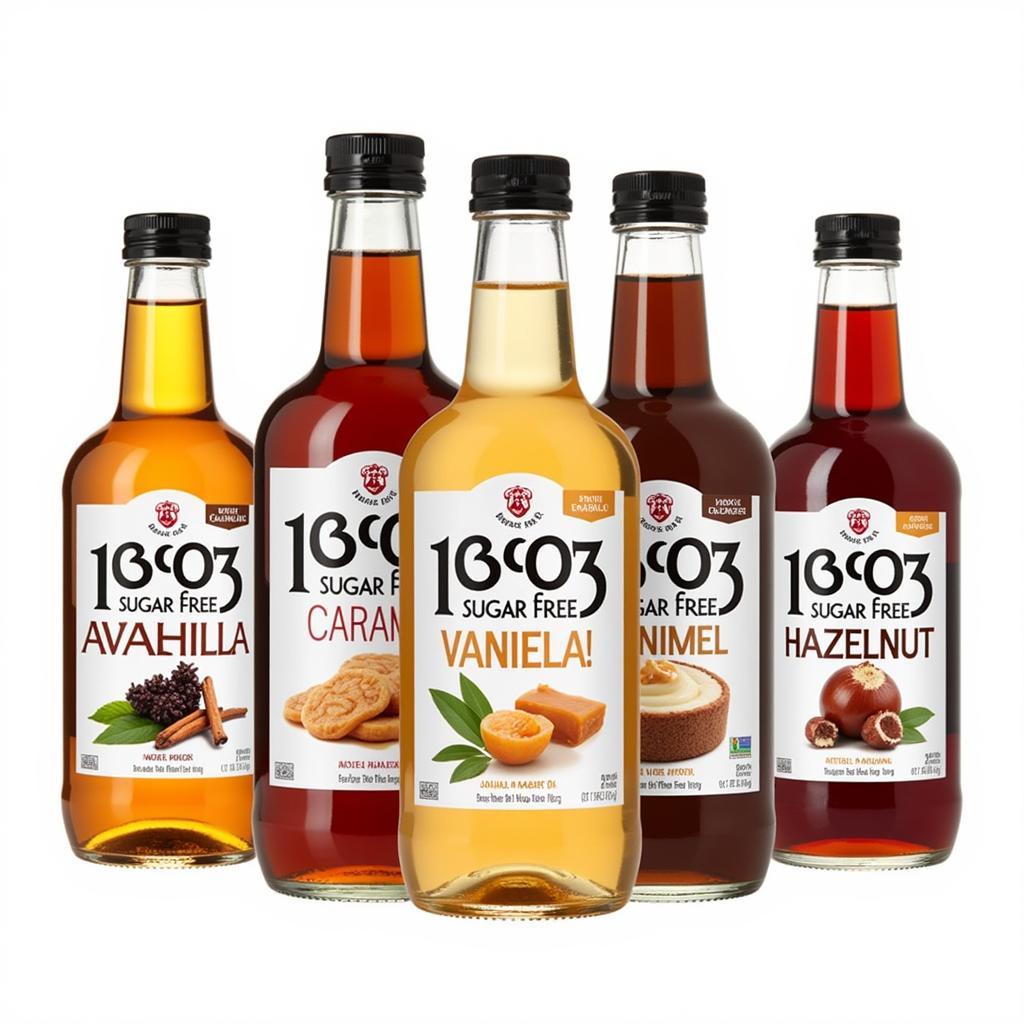 A variety of 1883 sugar free syrup flavors.