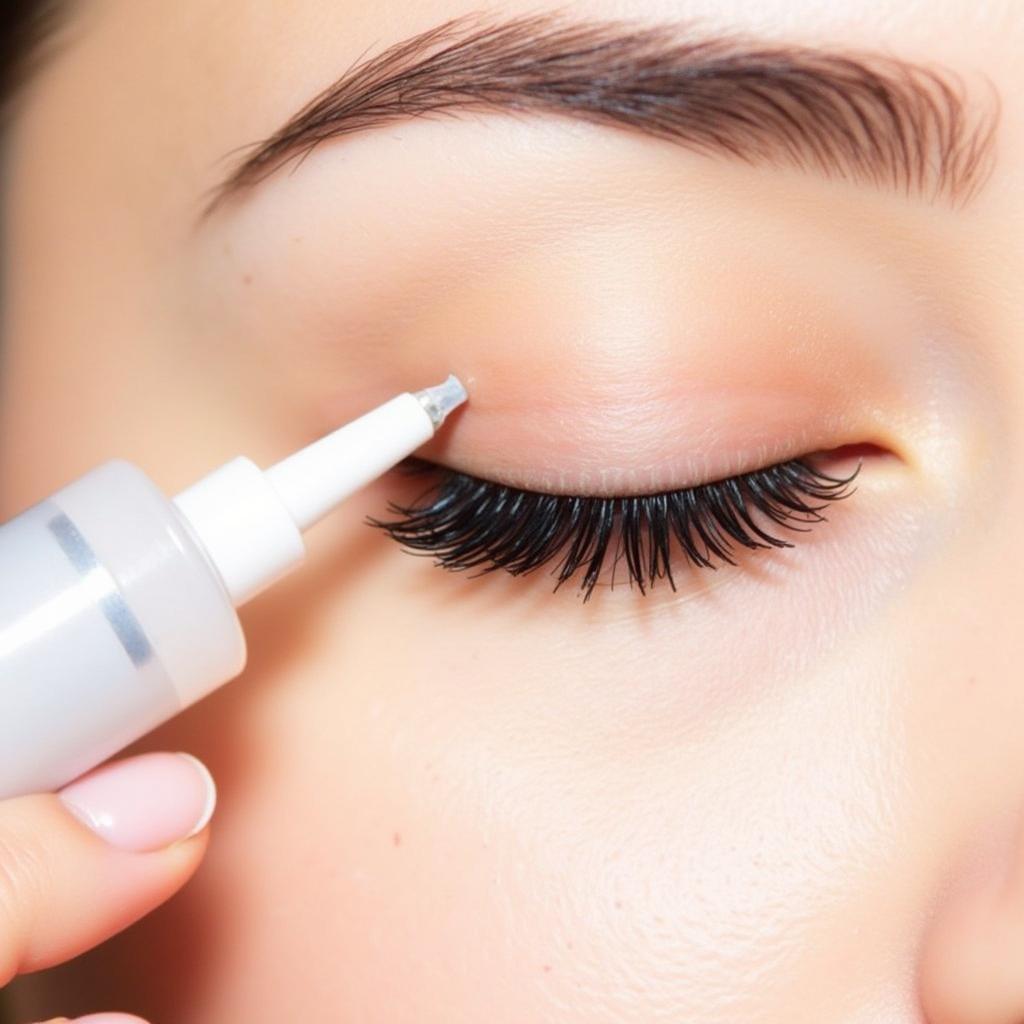 Applying latex-free eyelash glue correctly