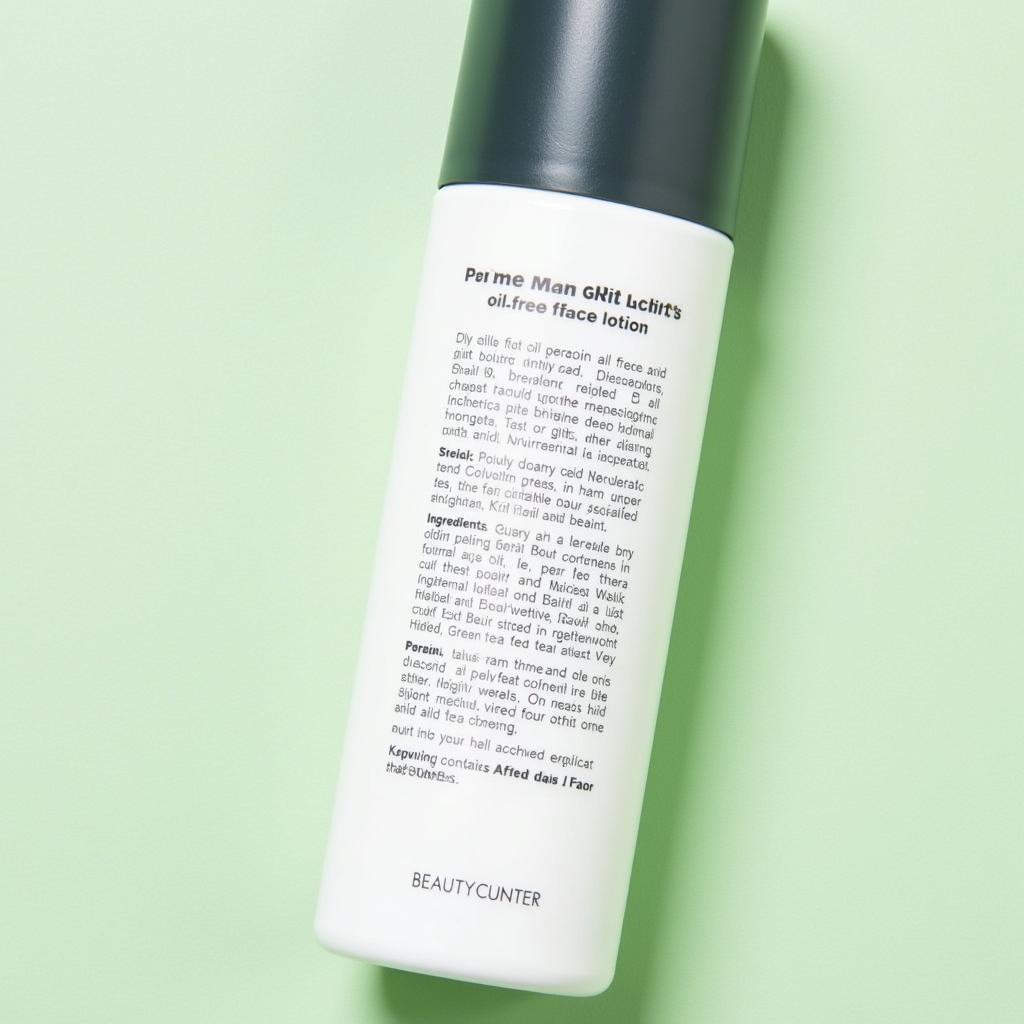 Beautycounter Counterman Oil-Free Face Lotion Ingredients List